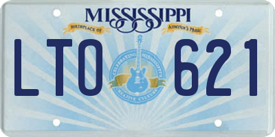 MS license plate LTO621