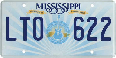 MS license plate LTO622