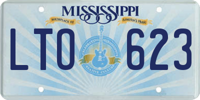 MS license plate LTO623