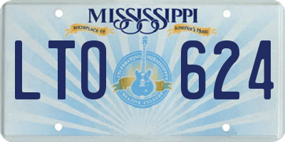 MS license plate LTO624