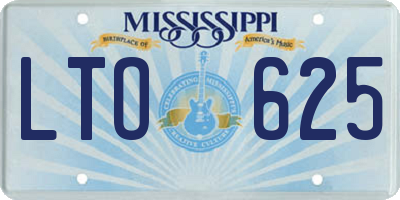 MS license plate LTO625