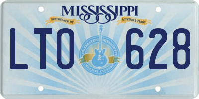 MS license plate LTO628