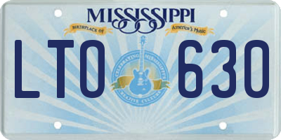 MS license plate LTO630