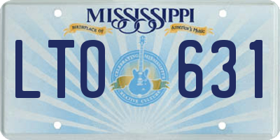 MS license plate LTO631