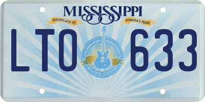 MS license plate LTO633