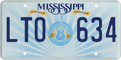 MS license plate LTO634
