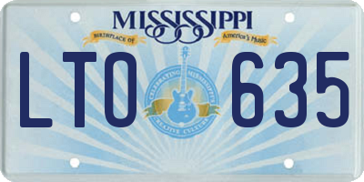 MS license plate LTO635