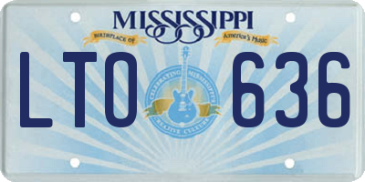 MS license plate LTO636