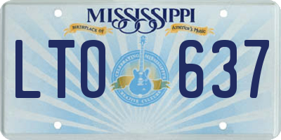 MS license plate LTO637