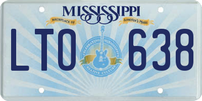 MS license plate LTO638
