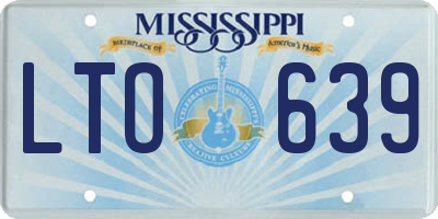 MS license plate LTO639