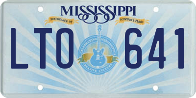MS license plate LTO641