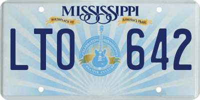 MS license plate LTO642