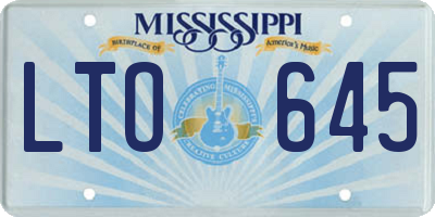MS license plate LTO645