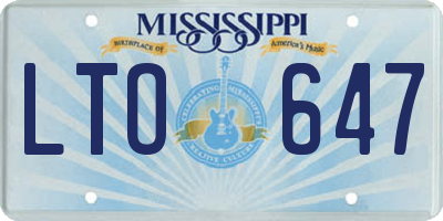 MS license plate LTO647