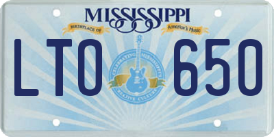 MS license plate LTO650