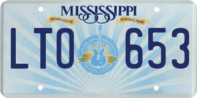 MS license plate LTO653