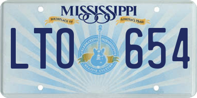 MS license plate LTO654