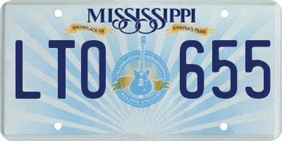MS license plate LTO655