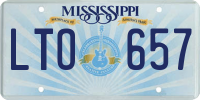 MS license plate LTO657