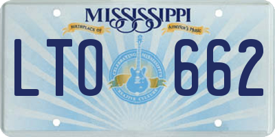 MS license plate LTO662