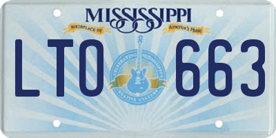 MS license plate LTO663