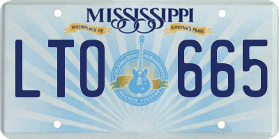 MS license plate LTO665