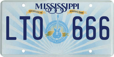 MS license plate LTO666