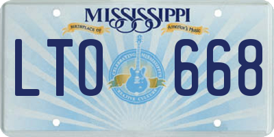 MS license plate LTO668