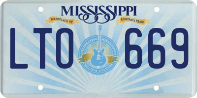 MS license plate LTO669