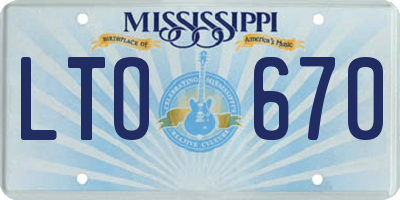 MS license plate LTO670