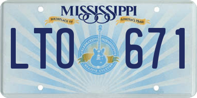 MS license plate LTO671