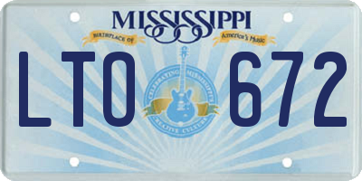 MS license plate LTO672