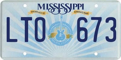 MS license plate LTO673