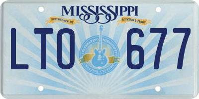 MS license plate LTO677