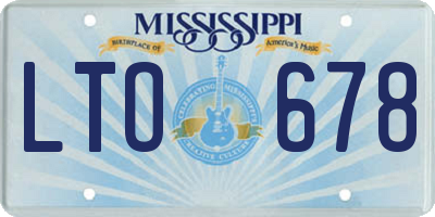 MS license plate LTO678