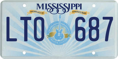 MS license plate LTO687