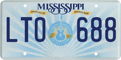 MS license plate LTO688