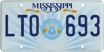 MS license plate LTO693
