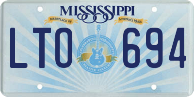 MS license plate LTO694