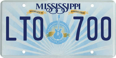 MS license plate LTO700