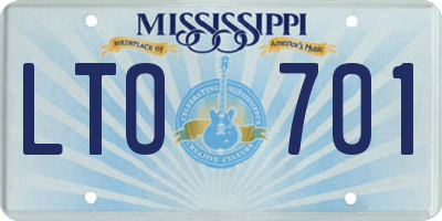 MS license plate LTO701
