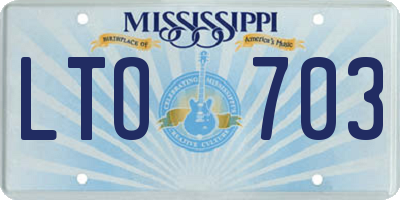 MS license plate LTO703