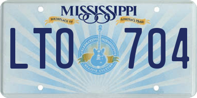 MS license plate LTO704