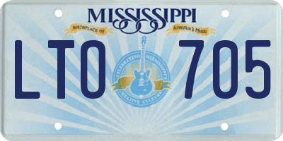 MS license plate LTO705