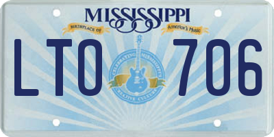MS license plate LTO706