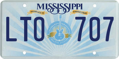MS license plate LTO707
