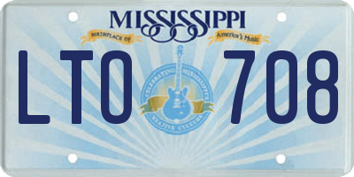 MS license plate LTO708