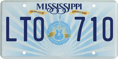 MS license plate LTO710