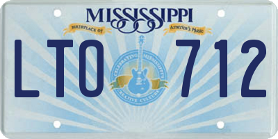 MS license plate LTO712